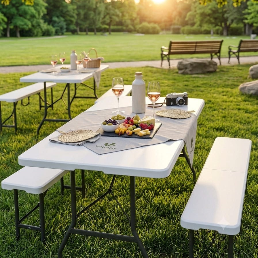 Outdoor Table & Bench SET (8 Person)
