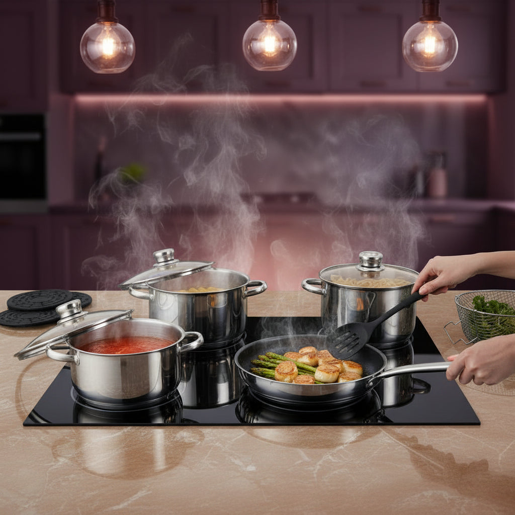 17-Piece inox 18/10 Cookware Set – Glass Lid