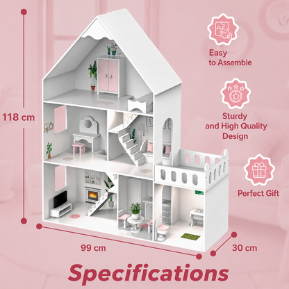 Barbie Wooden Dollhouse for Kids