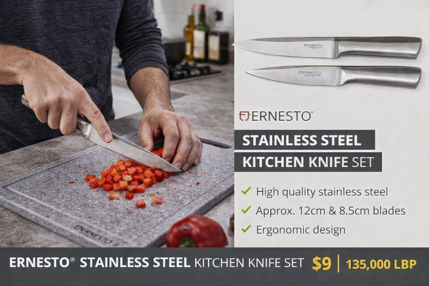 ERNESTO® Stainless Steel Kitchen Knife Set