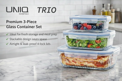 UNIQ 3-Piece Glass Container Set
