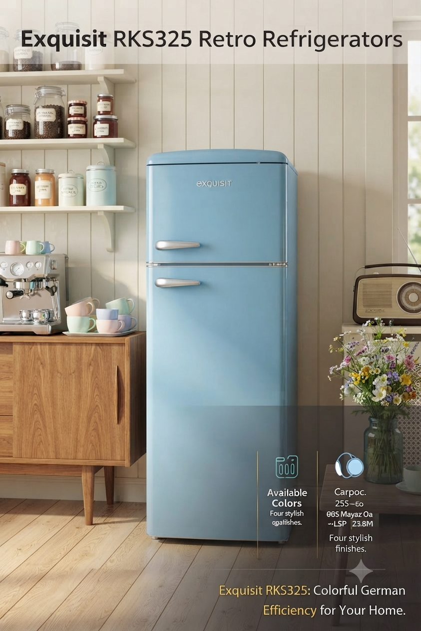 Exquisit Retro‑Style Full Refrigerator