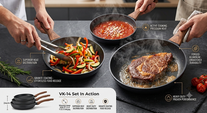 Uakeen 3 Piece Fry Pan Set