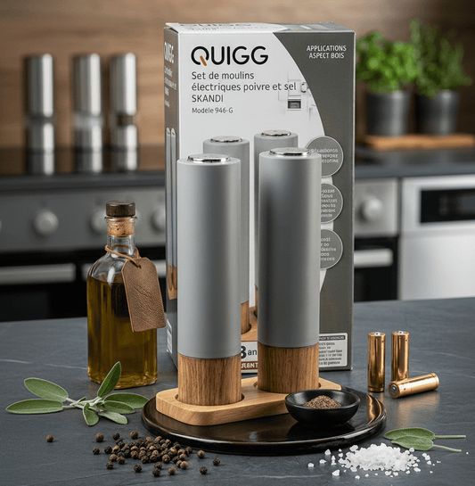 QUIGG - Electric Salt & Pepper Mill Set