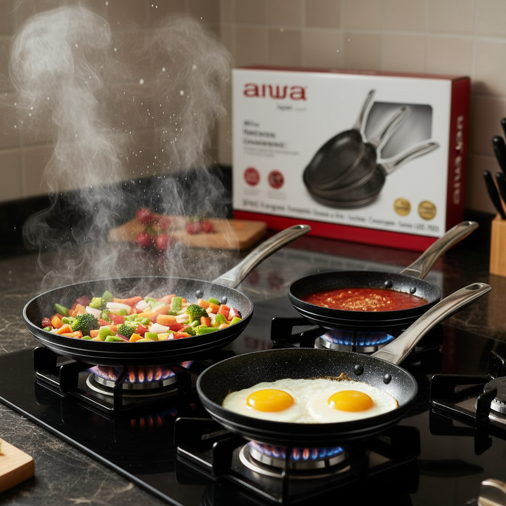 Aiwa - 3 Pcs frypan set