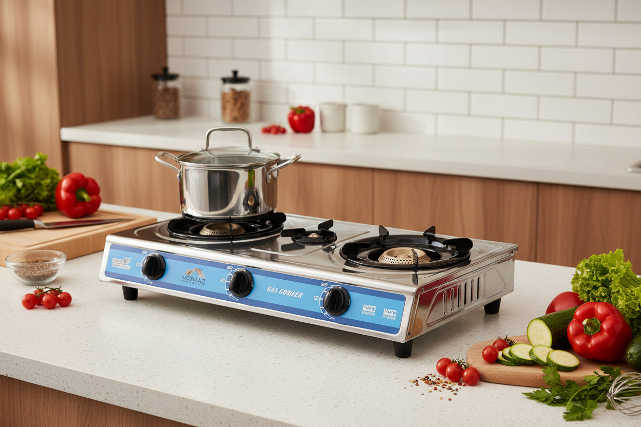MOMAZ Household 3-Burner Stainless Steel Gas Stove
