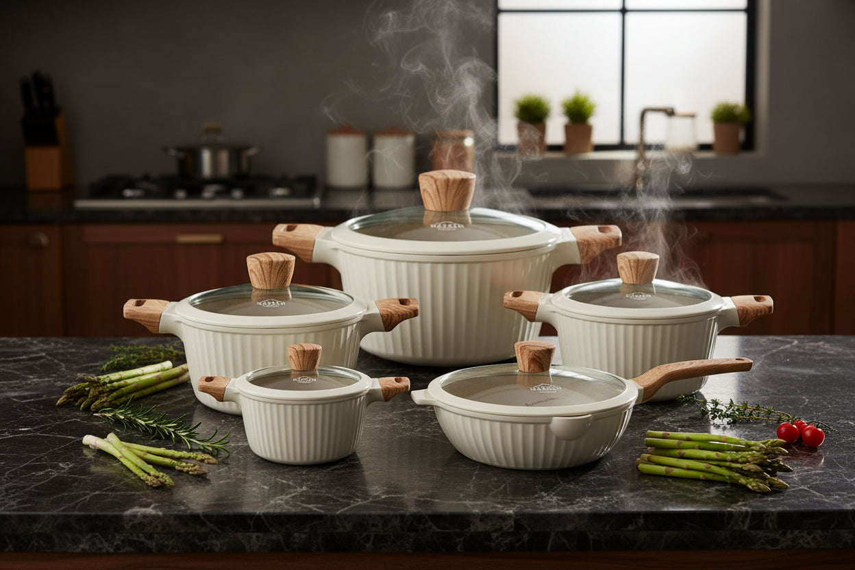 Uakeen 10 Piece Cookware Set