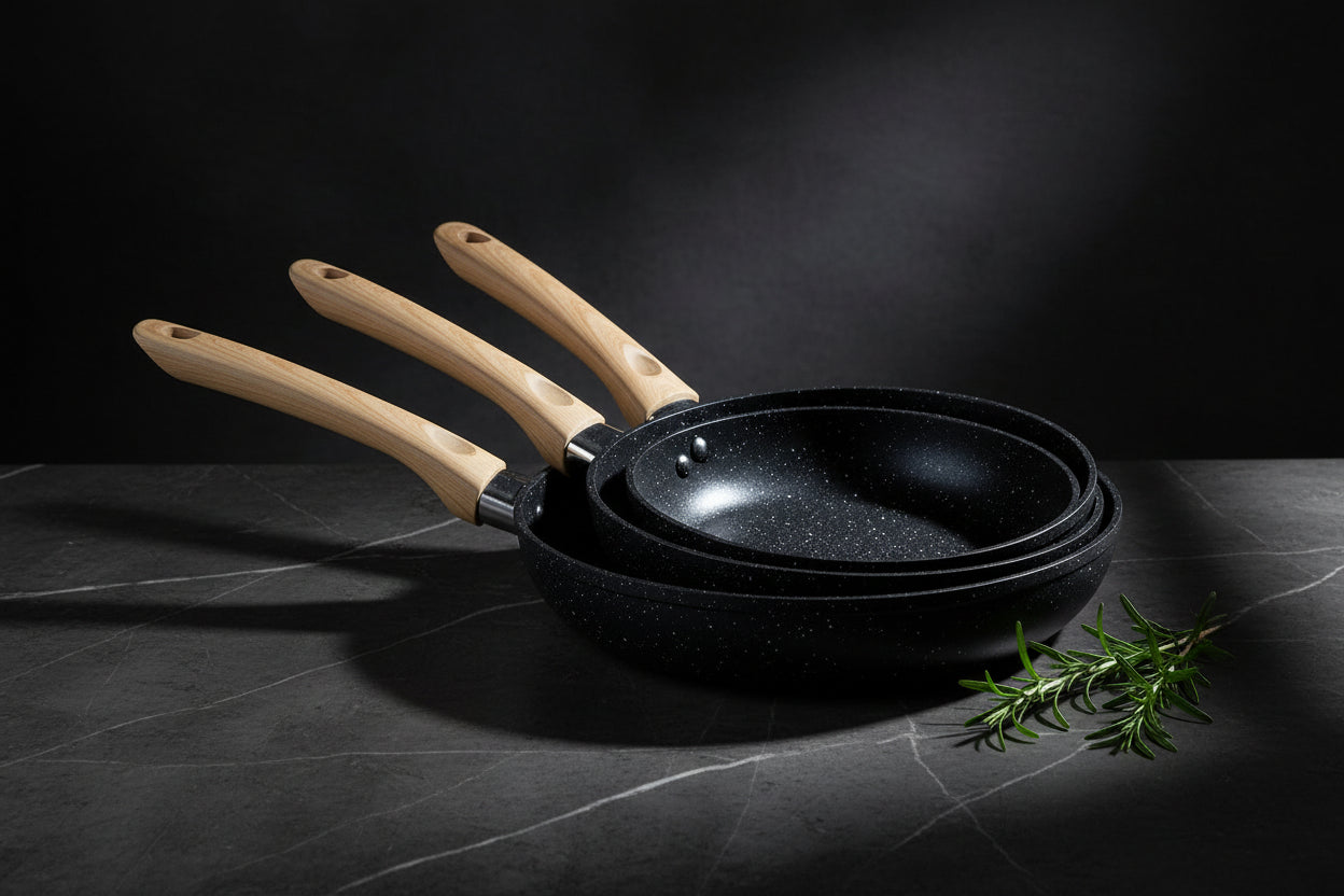 Uakeen 3 Piece Fry Pan Set