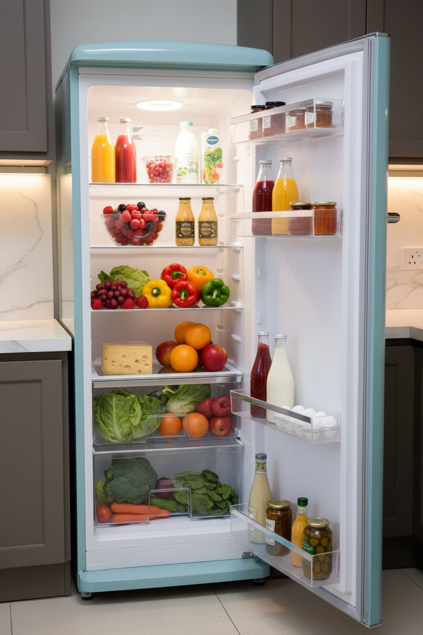 Exquisit Retro‑Style Full Refrigerator