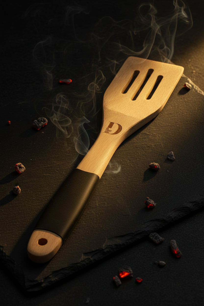 Wooden Slotted Spatula & Spoon